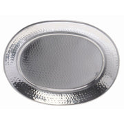 American Metalcraft Oval Hammered Stainless Steel Serving Tray, Silver, 15.5 in x 20 in, HMOST1317