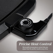 Cook With Color Electric Griddle, 1200W Ceramic-Coated Nonstick Surface, 10 in x 16 in Cooking Area, Black, YWEG1 BLK