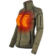 ActionHeat 5V Battery-Heated Jacket Sweater Jacket for Ladies - Olive Green - L