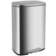 FDW TC-ST13-SS 13 Gallon/50 L Garbage Can Kitchen Trash Can with Lid for Office Bedroom Bathroom Step Trash Bin Fingerprint-Proof Brushed (Stainless Steel)
