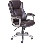 Serta 45752 Heavy-Duty Bonded Leather Commercial Office Chair with Memory Foam, 350 lb capacity, Brown