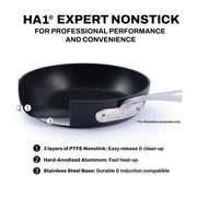 All-Clad HA1 Expert Nonstick Saut Pan with Lid, 4 Quart, Hard Anodized Aluminum, Black, E1223374