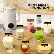 KIDISLE JGNJHB1018W Nut Milk Maker Blender, 8-in-1 Multifunction, 32oz Capacity, Stainless Steel Blades and Jar, Delay Start, Keep Warm, Boil Water