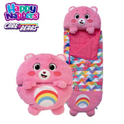 Happy Nappers Care Bears Sleep Sack Large, Cheer Bear 2-in-1 Plush Pillow and Sleeping Bag, 66 x 30 in, Soft Polyester Plush for Kids 3+