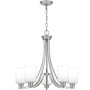 Quoizel Pruitt 5-Light Chandelier, 26 Inch, Brushed Nickel, Transitional Style, PRUO5026BN