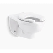 Kohler K-84325-SS-0 Kingston Ultra Wall Mounted Top Spud Flushometer Bowl (White)