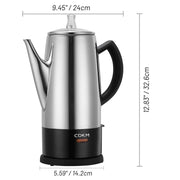CDKM PC-9822 Stainless Steel 12-Cup Coffee Percolator with Clear Brewing Knob
