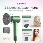 Tideway H11 Hair Dryer High-Speed Ionic 110.000 RPM Temp Control Plasma, Green