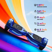 TCDJTC LBW12A Hover Off Road Board Electric Scooter with LED Lights & 400W Motor, Kids Scooter with 9MPH Max Speed, Blue