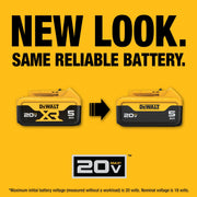 DeWalt 20V MAX XR Battery and Charger Kit, 2-Pack 5.0Ah Lithium-Ion Batteries, Fast 4-Amp Charger, 3-LED Fuel Gauge