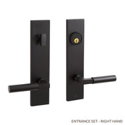 EH.SSQTB.2600.10.R.BLK-NB Contemporary Round Lever Solid Brass Entrance Door Set - Right Hand - No Backset - Satin Black
