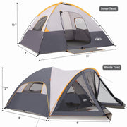 Yuyuanxiang UNP Camping Tent with Screen Room, Portable 6 Person Dome Tent, Family Outdoor Tent with Screen Porch, 14 ft x 11 ft x 72 in Height, UNP-1411-DB