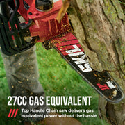Skil PWR CORE 40 12 In. Brushless Top Handle Cordless Chainsaw with 2.0Ah Battery and Charger, Tool-Free Chain Tensioning, 40V TH1200C-11