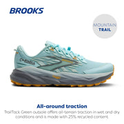 Brooks Cascadia 19 Trail Running Shoes for Women - Clearwater/Grey/Apricot - 9M