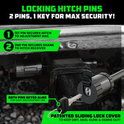 Rhino USA 6 Inch Heavy Duty Adjustable Drop Hitch with Dual Ball System, Black Powder Coat, Fits 2 Inch Receivers