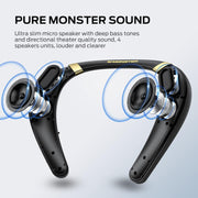 Monster Neckband Bluetooth Speaker, Wireless Wearable Speaker with True 3D Stereo Sound, 12H Playtime, IPX7 Waterproof, Hands-Free Calling, MS31901