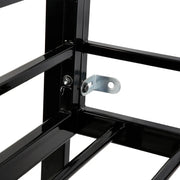 FurniHQ SCXZ-6W7-608 Twin Size Loft Bed with Desk and Shelves, Metal Frame, Full-length Guardrail, Hold up to 200lbs, Black 79.53