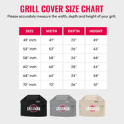 Grillman Premium BBQ Grill Cover Heavy-Duty Waterproof Wind-Resistant Black 52