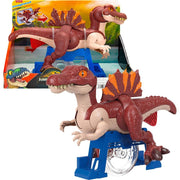 Fisher-Price Imaginext Jurassic World Sprinting Spinosaurus Dinosaur Toy with Trigger-Activated Movement, Realistic Spiny Fin, 9 Inch, Multi