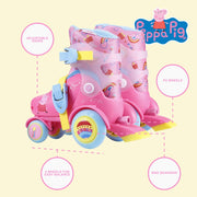 Peppa Pig ARO104708-912 Kids Adjustable Trainer Roller Skates, Pink, Size 9-12, Beginner Indoor and Outdoor