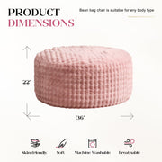Hobestluk Bean Bag Chair, Memory Foam Filled, Plush Velvet Cover, Removable Machine Washable, Pink, 36 in