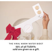 TUSHY Spa Warm Water Bidet Attachment with Adjustable Nozzle, Pressure Control, Warm-to-Cool Water, Noir/Gold, SPA 3.0