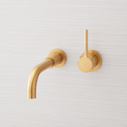 Lexia 483900 1.2 GPM Wall Mounted Widespread Bathroom Faucet With Pop-Up Drain Assembly - Brushed Gold
