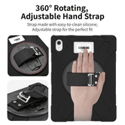 CODi Rugged iPad Case for 10.9 in 10th Generation, Heavy-Duty Shockproof Protection, 360 Coverage, Rotating Kickstand, Adjustable Hand Strap, Detachable Shoulder Strap, Black, C30705069