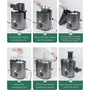 MAMA'S CHOICE MMC1005-G Centrifugal Juicer Machine, Gray