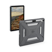Urban Armor Gear Plyo LT Tablet Case with Military-Grade Drop Protection, Adjustable Kickstand, Apple Pencil Holder, Clear Back, Ice Black, Compatible with iPad 11