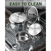 Cooks Standard Stainless Steel 6-Piece Multi-Ply Clad Cookware Set, Silver, Includes 1.5-Quart and 3-Quart Saucepans with Lids, 8-Quart Stockpot with Lid