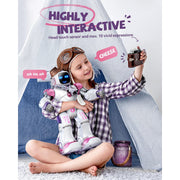 Ruko 1088 Programmable Interactive RC Robot for Kids, Voice Control, 15.8 Inch Large Pink STEM Learning Toy