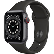 Apple Watch Gen 6 Series 6 Cell 40mm Space Gray Aluminum - Black Sport Band M02Q3VC/A