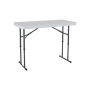 Lifetime 80160 Commercial Height Adjustable Folding Utility Table, 4 Feet, White Granite
