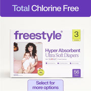 Freestyle FWDPRS3CT56 Hyper Absorbent Ultra Soft Baby Diapers Size 3 56 Count