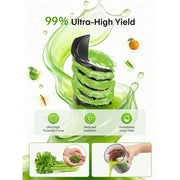 Juilist Masticating Juicer Machine, 150W, 60 RPM, BPA-Free, High Juice Yield, Quiet Operation, Easy to Clean, Includes Cleaning Brush, Black, JS8101