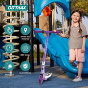 GOTRAX Scout 2.0 Electric Scooter for Kids 4-7, 80W Motor, 6 MPH, Colorful LED Lights, Lightweight Aluminum Frame, Solid Tires, Pink