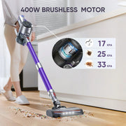 BUTURE VC10 Cordless Stick Vacuum 40KPA 400W 60Mins Runtime, Purple
