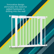 Safety 1st Pressure-Check Baby Gate with SecureTech Visual Indicators, White, Adjustable 29-38 in, Quick-Lift Handle, GA145WHO1