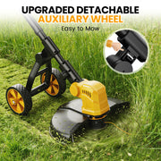 Lemolifys Cordless Electric String Trimmer 6 Inch, 650W Motor, 21V Battery, 3-in-1 Grass Trimmer Edger Shrub Cutter Kit, Yellow, XB-DCS-GCJ0901