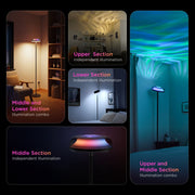 Govee H60B0A11 Uplighter Floor Lamp for Living Room, RGBIC Ripple Projector, Floor Lamp for Bedroom Works with Matter - Black