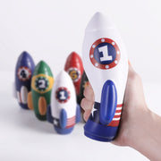 IPlay ILearn Rocket Bowling Set, Educational Foam Toy with 6 Numbered Pins and 2 Planet Balls, Safe Indoor Play, BWL-13