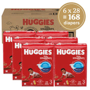 Huggies Little Snugglers Baby Diapers, Size 3, 16-28 lbs, 168 Count (6 Packs of 28), Disney Winnie the Pooh Designs