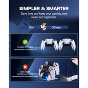 Atzeste Wireless Charger for PS5 Controller, 1800mAh Rechargeable Battery Pack with LED Display, Fast Charging, 14H+ Playtime, Ergonomic L-Shaped Design
