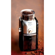 Krups GVX212 Flat Burr Coffee Grinder, Black