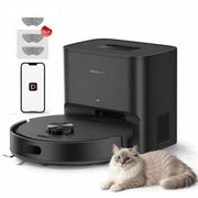 Dreame C30 Plus Robot Vacuum and Mop Cleaner, 19000Pa Suction, Dual Anti-Tangle Brush, Smart Carpet Detection with Suction Boost, Self-Emptying 4L Dustbin, LDS LiDAR Navigation, Black