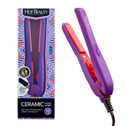Kiss Products Professional Ceramic Mini Flat Iron, 1/2 Inch Plates, Fast Heating to 450F, Anti-Frizz Technology, Travel-Friendly Violet, HFIM050N