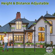 Felhcc 6 Pack 10Ft Heavy Duty Metal String Light Poles with Flag Stand, Weather-Resistant Black Steel