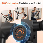 Niceday Elliptical Trainer, 15.5in Stride, 16 Level Magnetic Resistance, 400lbs Capacity, Brown, CT11S