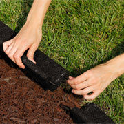 GroundSmart Roman Brick Landscape Edging  4  Black Rubber Garden Edging Border  6 pack